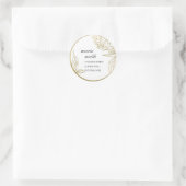 STICKER ROND ADRESSE FLORALE ÉLÉGANTE LUXE CLASSY GOLD FOIL (Sac)