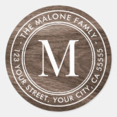 Sticker Rond Adresse initiale de retour du grain Brown monogram (Devant)