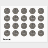 Sticker Rond Adresse moderne cool noir gris blanc (Feuille)