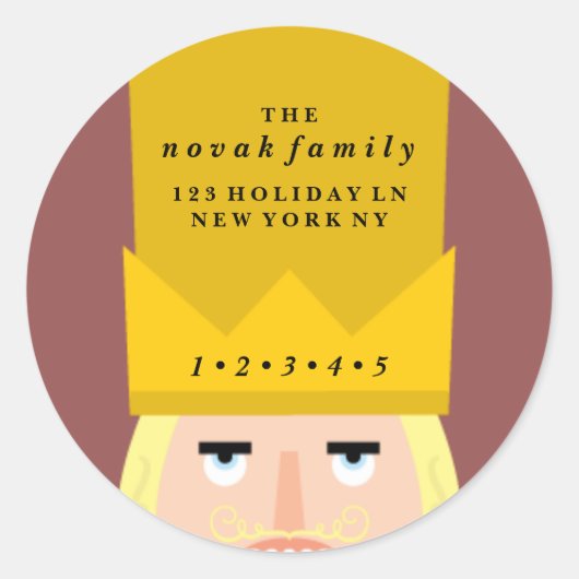Sticker Rond Adresse Nutcracker Holiday (Devant)