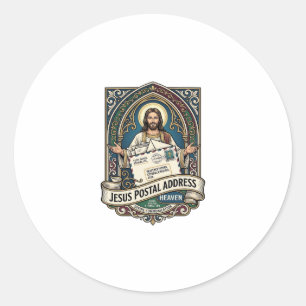 Sticker Rond Adresse postale de Jésus Ciel Adresse postale de J