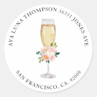 Adresse ronde de Brunch et Fête des mariées Bubbly