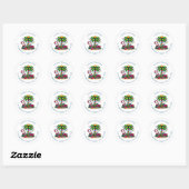 Sticker Rond Adresse Tropical Christmas Palm Tree (Feuille)