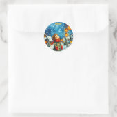 Sticker Rond ADRIEN ~ JOLIE 3D! Or, rouge et vert ~ (Sac)