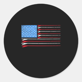 Sticker Rond Adulte à souder| Red Surfboard Lines American Flag