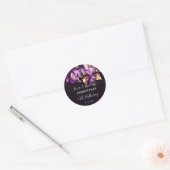 Sticker Rond Adultes fête d'anniversaire violet faveur merci (Enveloppe)