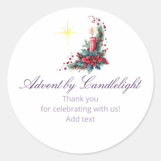 Sticker Rond Advent by Candlelight Women Ministry P Christmas (Devant)