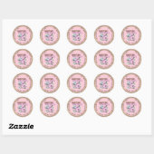 Sticker Rond Adventure Attend le Baby shower de fleurs violette (Feuille)