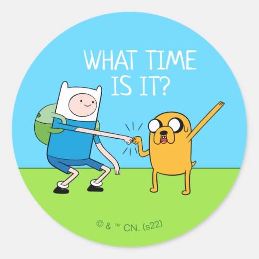 Sticker Rond Adventure | Finn & Jake Fist Bump (Devant)