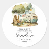 Sticker Rond Adventure Forest Camper Anniversaire (Devant)