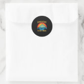 Sticker Rond Adventure is Out There Retro Sunset Mountains (Sac)
