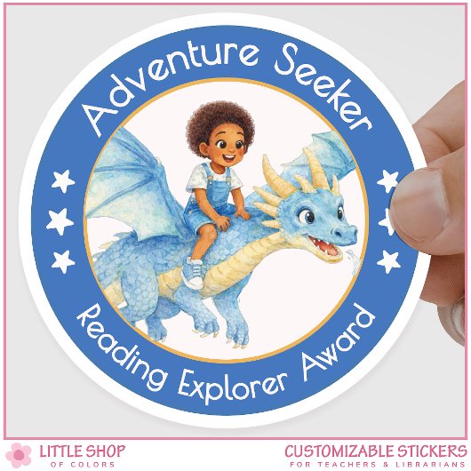 Sticker Rond Adventure Seeker Teacher Reading Explorer Award