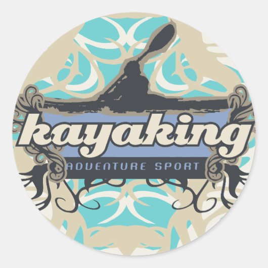 Sticker Rond Adventure Sport Kayaking Tshirts et cadeaux (Devant)