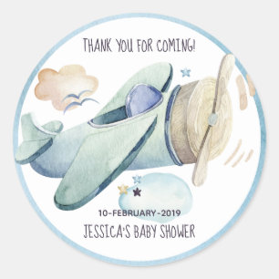 Sticker Rond Aéronef Party Blue