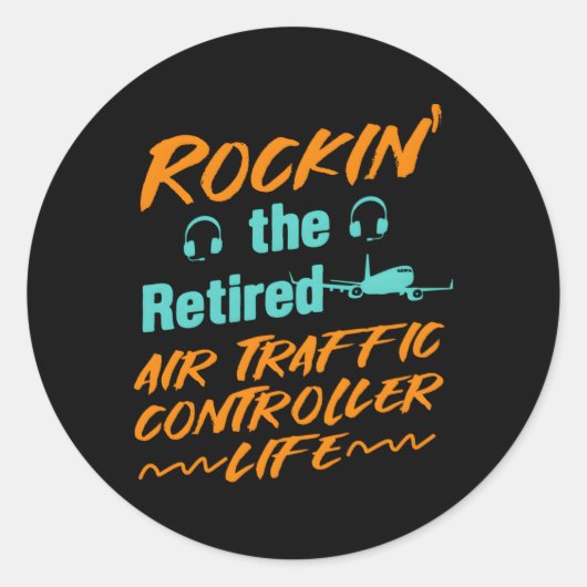Sticker Rond Aéronefs à la retraite Atc Aéronef à la retraite T (Devant)