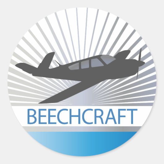Sticker Rond Aéronefs Beechcraft (Devant)