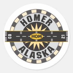 Sticker Rond Aéroport de Homer, AK HOM