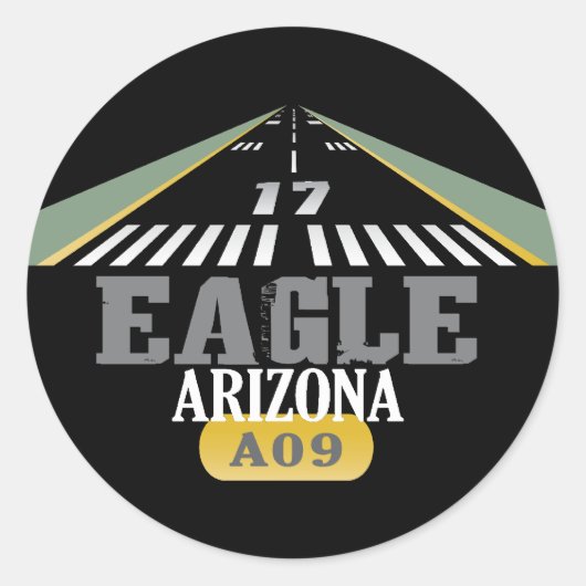 Sticker Rond Aéroport Eagle AZ A09 (Devant)