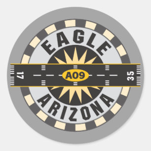 Sticker Rond Aéroport Eagle AZ A09