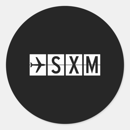 Sticker Rond Aéroport Sxm St Min Maen (Devant)