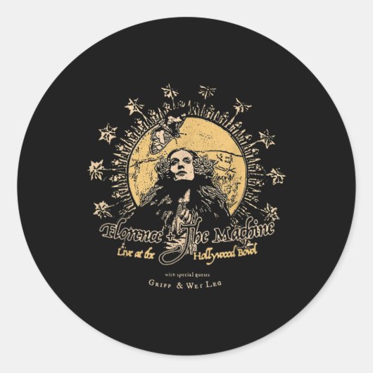 Sticker Rond Aesthétique Florence Machine Vtg (Devant)