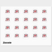 Sticker Rond Af Skeleton Mains Valentines Classic (Feuille)