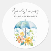Sticker Rond Affaires Avril Douches Apportent Mai Fleurs Printe (Devant)