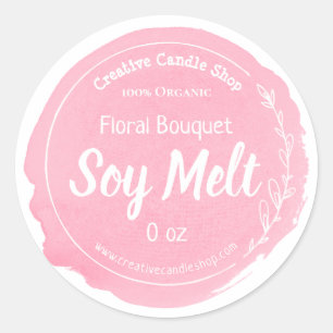 Sticker Rond Affaires faites main de soja de cire d'étiquette