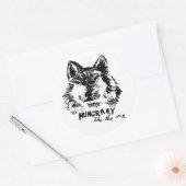 Sticker Rond affamé comme le loup (Enveloppe)