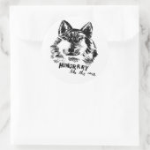 Sticker Rond affamé comme le loup (Sac)