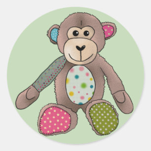 Sticker Rond Äffchen 