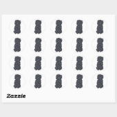 Sticker Rond Affenpinscher assis (Feuille)