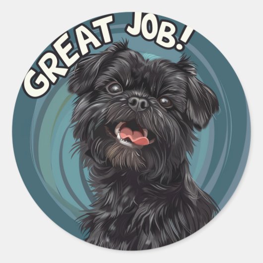 Sticker Rond Affenpinscher Grande récompense d'enseignant d'emp (Devant)