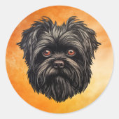 Sticker Rond Affenpinscher Monkey Dog Affens Terrier (Devant)
