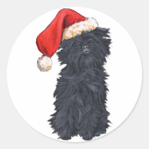 Sticker Rond Affenpinscher Noël