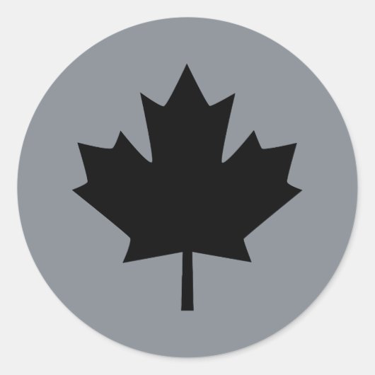 Sticker Rond Affichage de Canadian Black Maple Leaf (Devant)