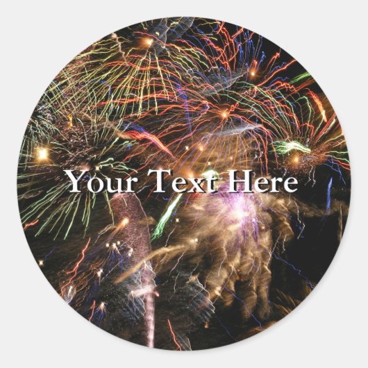 Sticker Rond Affichage Fireworks (Devant)