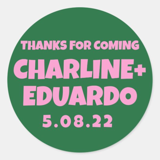 Sticker Rond Affiche de bienvenue Mariage rétro d'écriture manu (Devant)