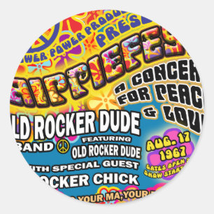 Sticker Rond Affiche de concert Hippiefest