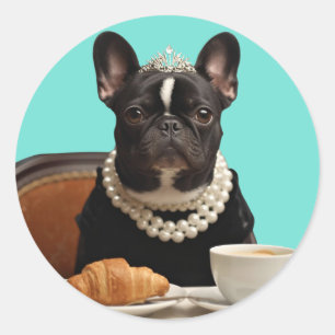 Sticker Rond Affiche de petit-déjeuner Chic Classique – Art de