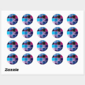 Sticker Rond affiche fleurie zazzle (Feuille)