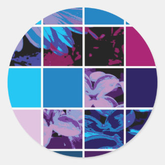 Sticker Rond affiche fleurie zazzle