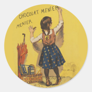 Sticker Rond Affiche vintage Chocolat Menier française Art Boui