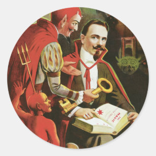 Sticker Rond Affiche vintage de magie d'Alexandre Fredrik