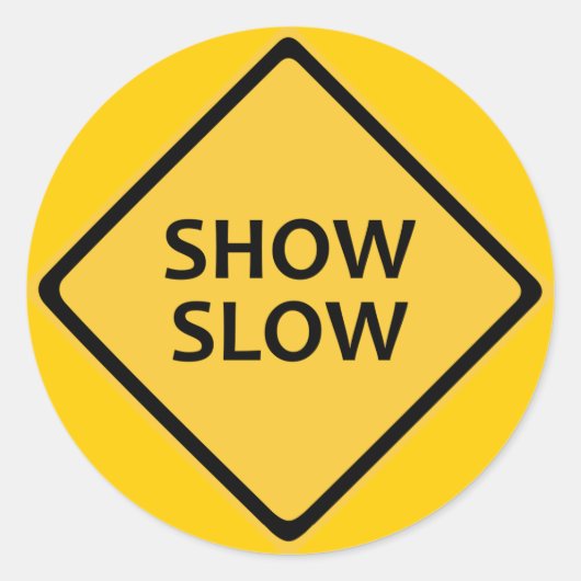 Sticker Rond Afficher l'autocollant rond lent (Devant)