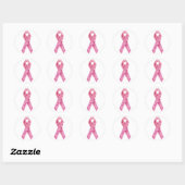Sticker Rond Afficher le support Sensibilisation au cancer du s (Feuille)
