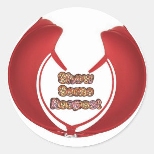 Sticker Rond Afficher un peu de respect Imprimé