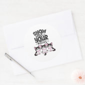 Sticker Rond Afficher vos notes post-it Kitties (Enveloppe)