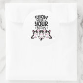 Sticker Rond Afficher vos notes post-it Kitties (Sac)