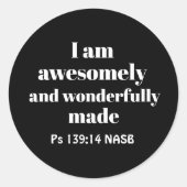 Sticker Rond Affirmation biblique positive simple Christian Bla (Devant)